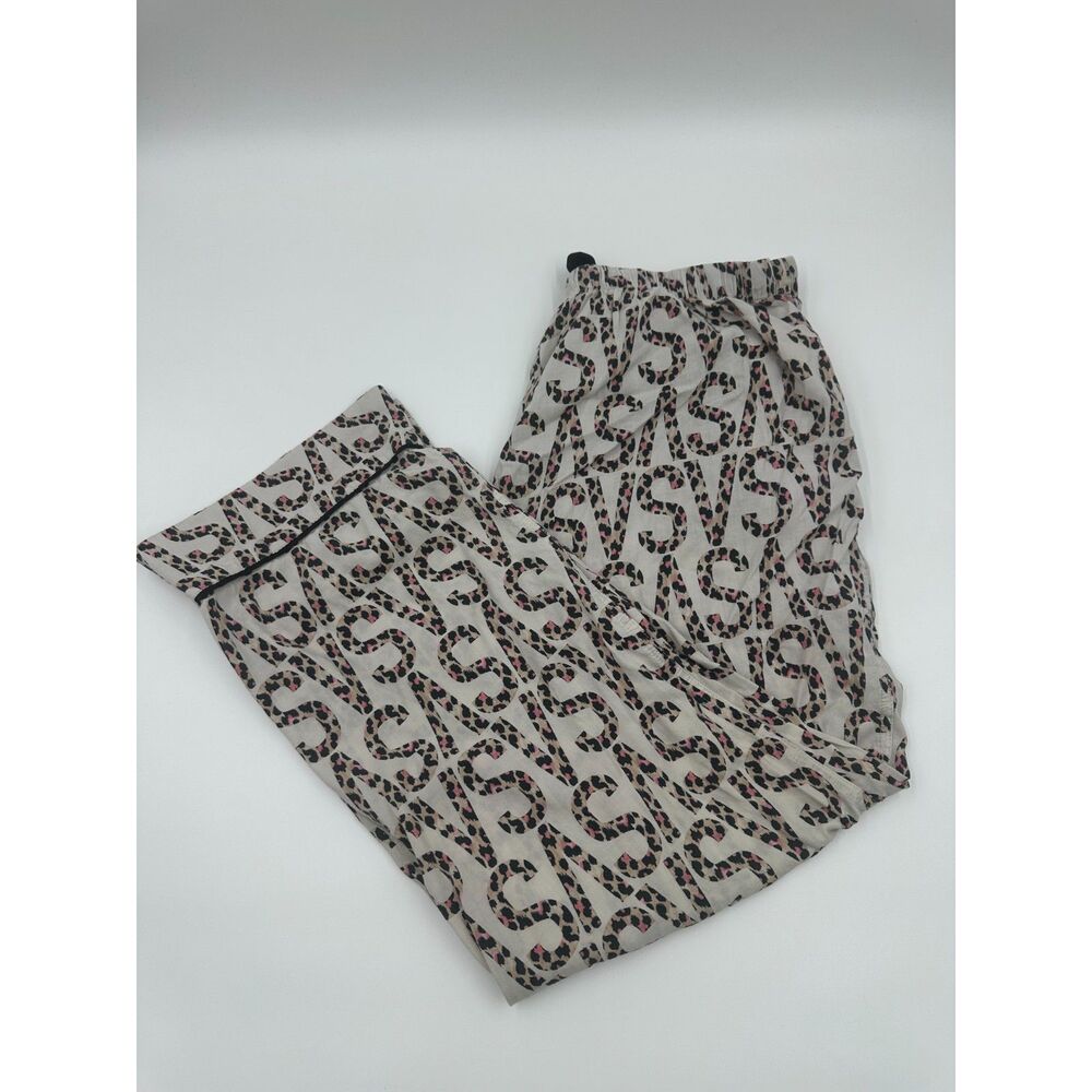 Victoria's Secret Pajama Pants For Women Pink Leopard Print Sz L Relaxed Fashion